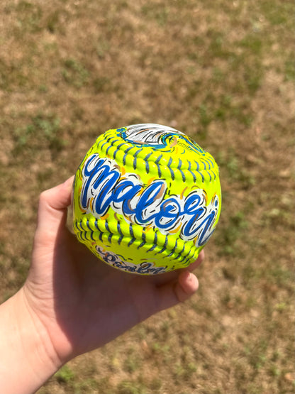 Custom Hand-Painted Softball