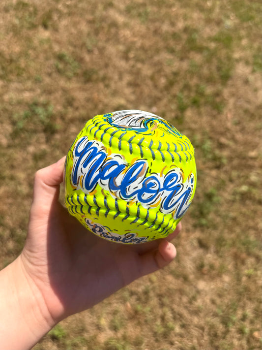 Custom Hand-Painted Softball